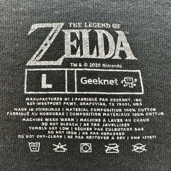 The Legend of Zelda Link 2020 Nintendo Tee Unisex L Black Geeknet - Picture 4 of 5